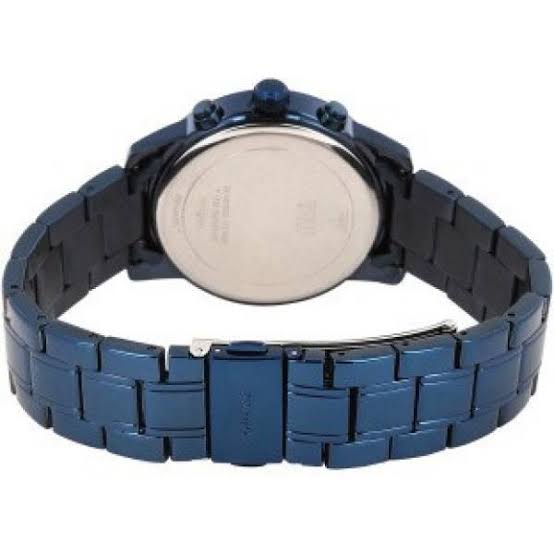 Guess Sunrise Multifunction Blue Dial Blue Steel Strap Watch for Women - W0448L10