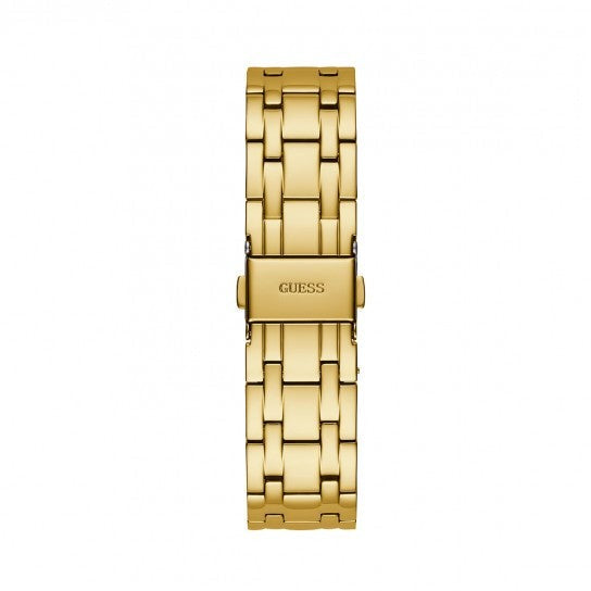 Guess Heiress Multifunction Diamonds Gold Dial Gold Steel Strap Watch for Women - GW0440L2