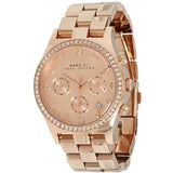 Marc Jacobs Henry Chronograph Rose Gold Dial Rose Gold Steel Strap Watch for Women - MBM3118