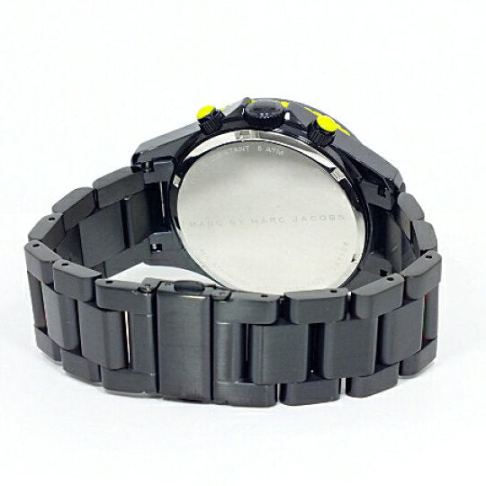 Marc Jacobs Rock Chronograph Black Dial Black Steel Strap Watch for Men - MBM5026