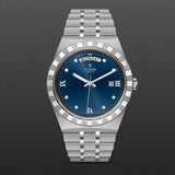 Tudor Royal Automatic Diamonds Blue Dial Silver Steel Strap Watch for Men - M28600-0006