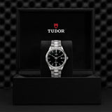 Tudor Style Automatic Black Dial Silver Steel Strap Watch for Men - M12710-0003