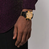 Versace Icon Active Chrono Gold Dial Black Silicone Strap Unisex Watch - VEZ701623