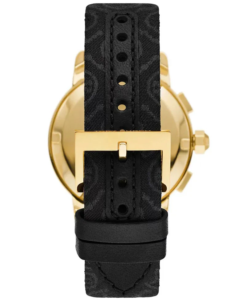 Tory Burch The Tory Chronograph Black Dial Black Leather Strap Watch for Women - TBW1055
