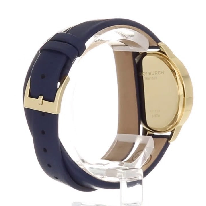 Tory Burch Collins Quartz Blue Dial Blue Leather Strap Watch for Women - TBW1303