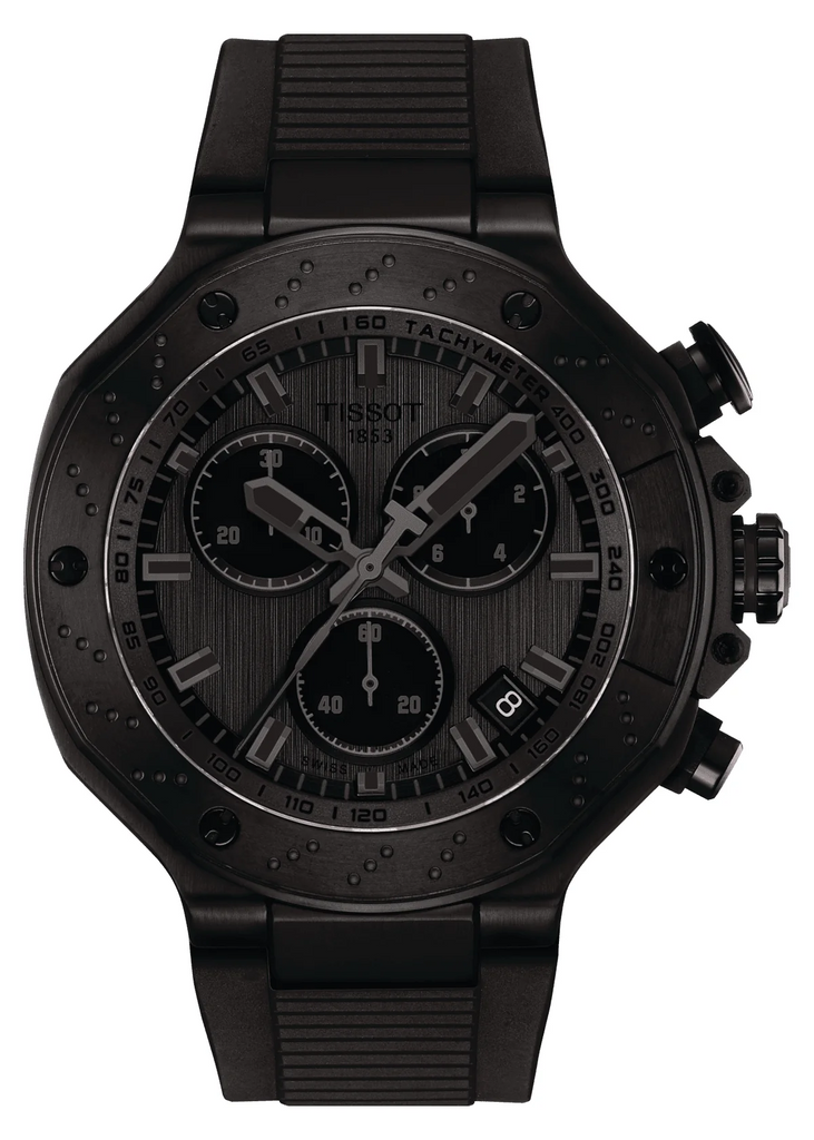 Tissot T-Race Chronograph Black Dial Black Rubber Strap Watch for Men - T141.417.37.061.00
