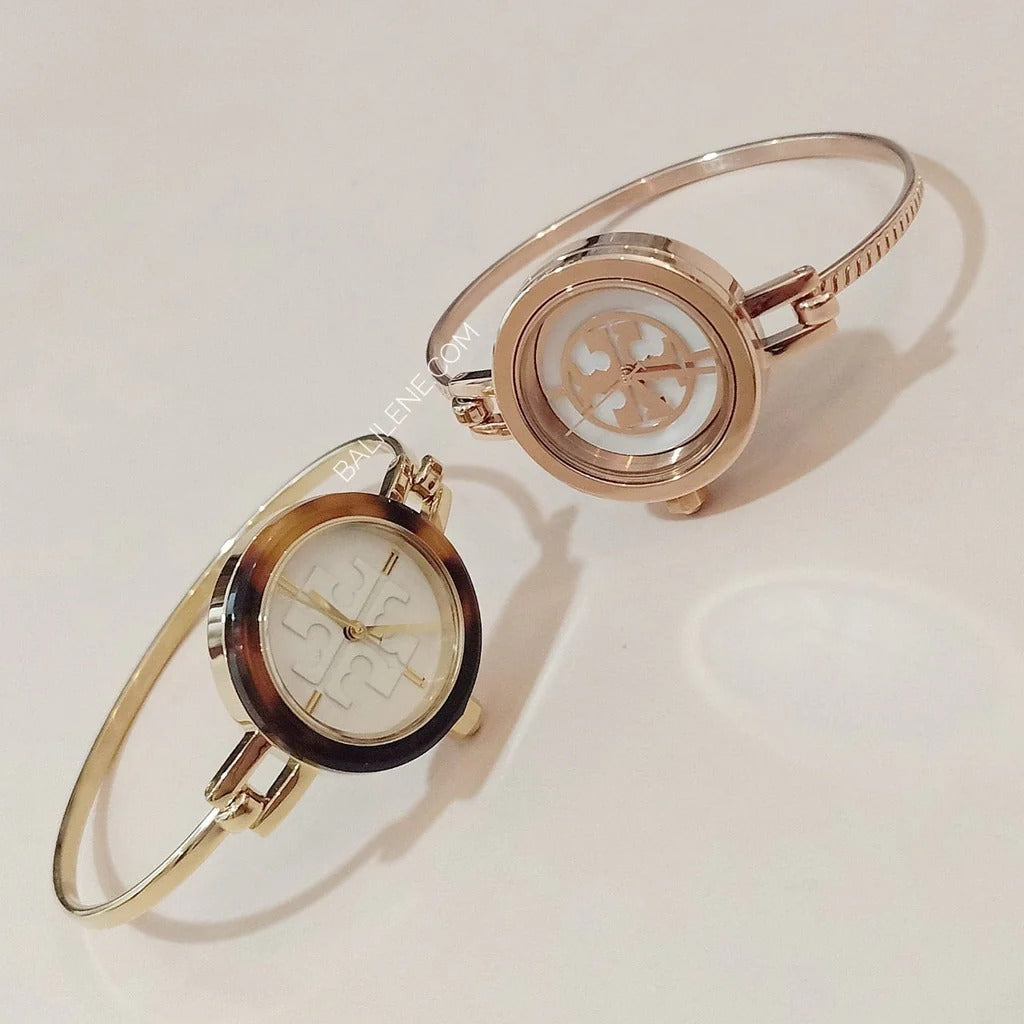 Tory Burch Riva Rose Gold Dial Rose Gold Steel Strap Watch for Women - TBW4037