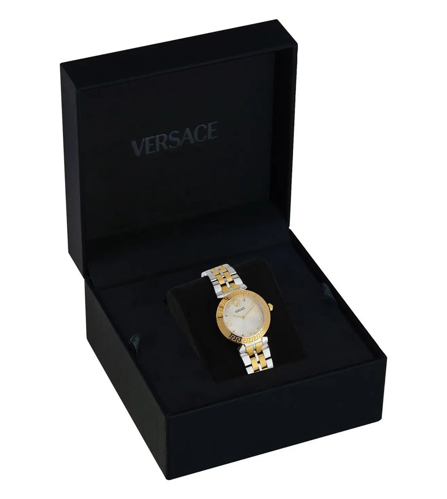 Versace Daphnis White Dial Two Tone Steel Strap Watch for Women - VEOCA0324