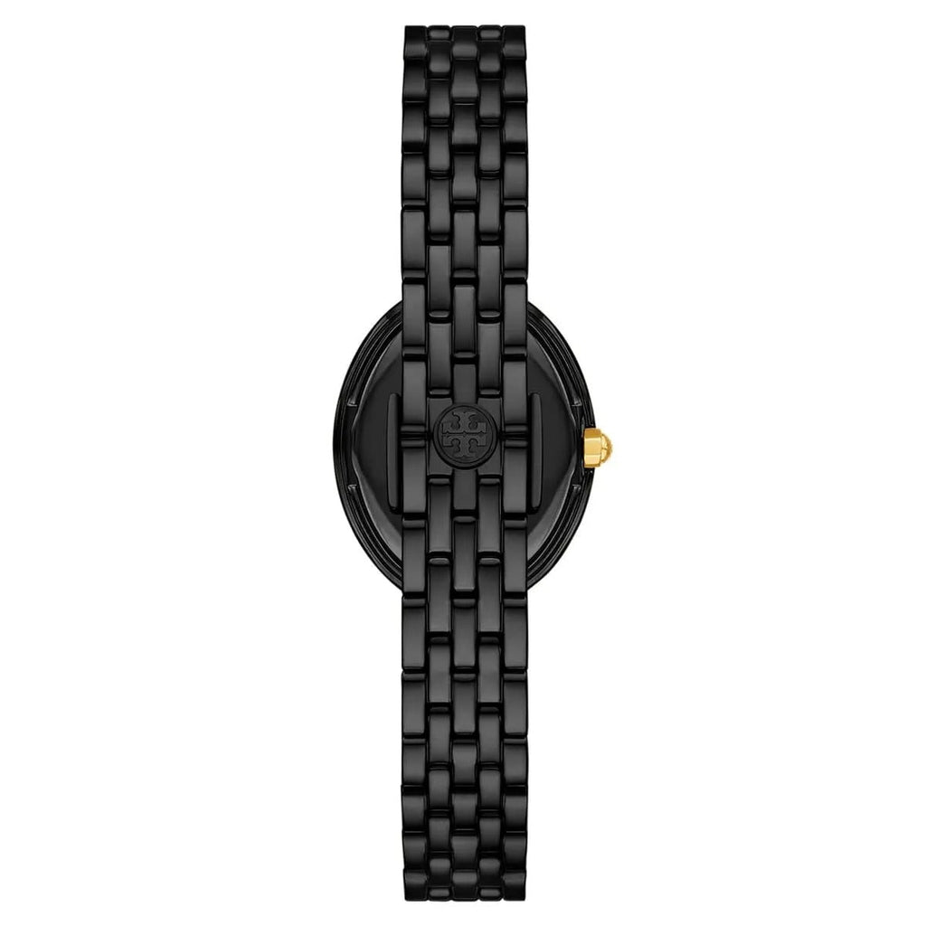 Tory Burch Oval Black Dial Black Steel Strap Watch for Women - TBW6035