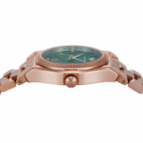 Emporio Armani Federica Analog Green Dial Rose Gold Steel Strap Watch for Women - AR11639