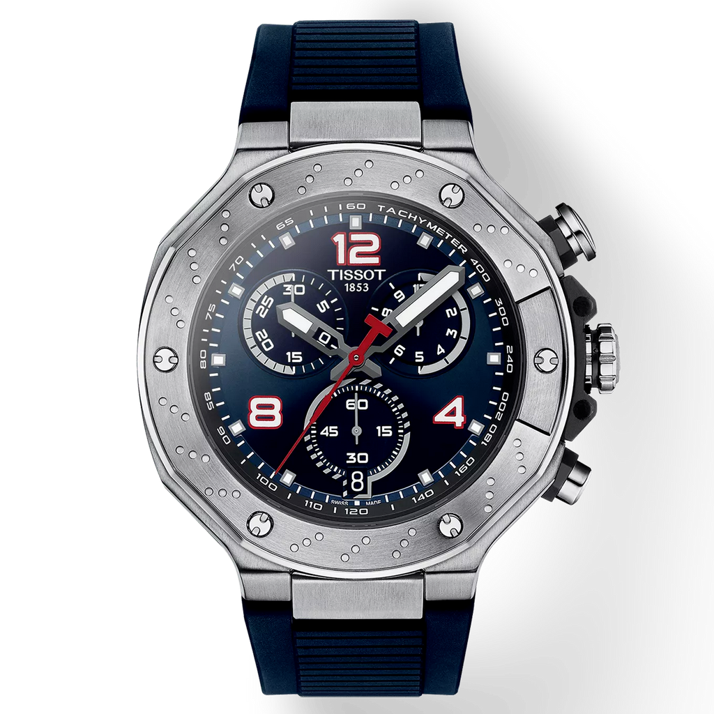 Tissot T Race Moto GP Limited Edition Chronograph Blue Dial Blue Rubber Strap Watch for Men - T141.417.17.047.00