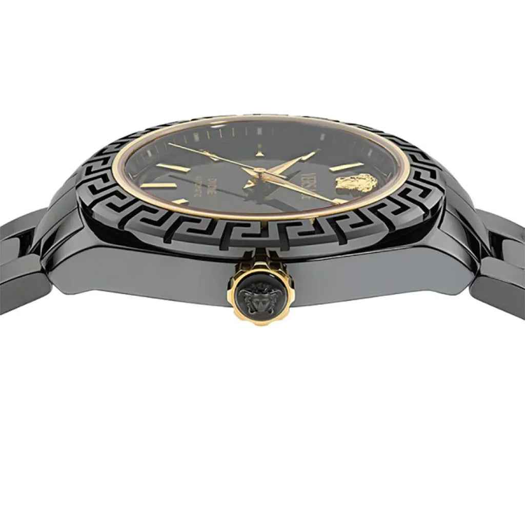 Versace DV One Mini Black Dial Black Steel Strap Watch for Women - VE9F00124