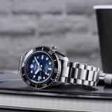 Seiko Prospex Diver Scuba Automatic Blue Dial Silver Steel Strap Watch for Men - SBEJ021