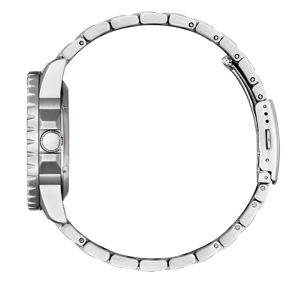 Citizen Mechanical Automatic Orange Dial Silver Steel Strap Watch for Men - NJ0128-80X