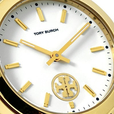 Tory Burch Collins White Dial Gold Steel Strap Watch for Women - TBW1300