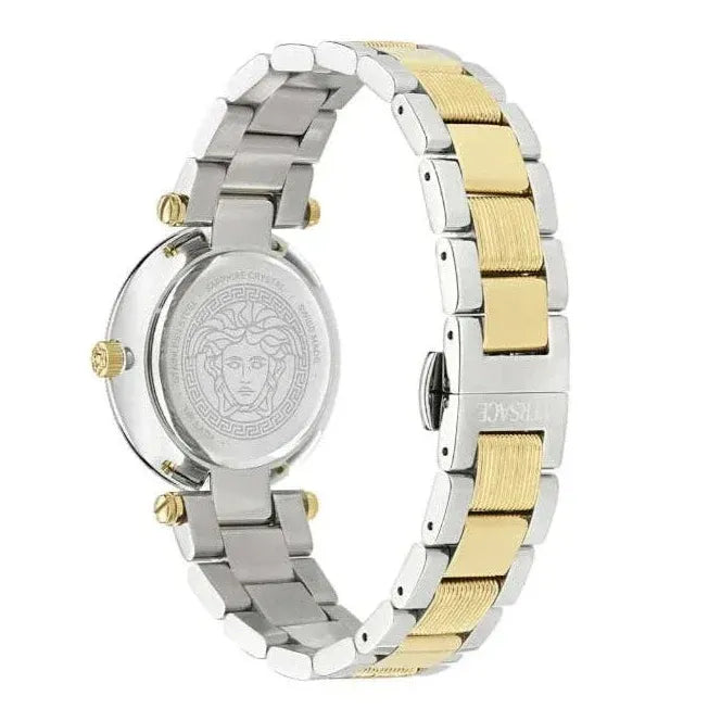 Versace Reve Analog Gold Dial Two Tone Steel Strap Watch for Women - VE8B00324