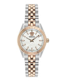 Versace V-Code Analog White Dial Two Tone Steel Strap Watch for Women - VE8I00624
