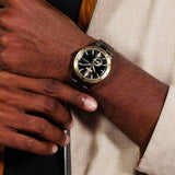 Hugo Boss Troper Chronograph Automatic Black Dial Black Steel Strap Watch for Men - 1514203