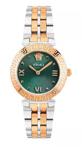 Versace Daphnis Analog Green Dial Two Tone Steel Strap Watch for Women - VEOCA0224