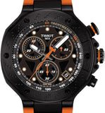 Tissot T Race Chronograph Black Dial Orange Rubber Strap Watch for Men - T141.417.37.051.02