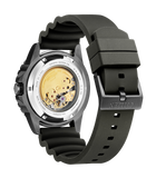 Citizen Mechanical Automatic Black Dial Black Rubber Strap Watch for Men - NJ0125-11E