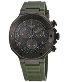Tissot T Race Chronograph Black Dial Green Rubber Strap Watch for Men - T141.417.37.061.02