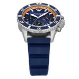 Emporio Armani World Explorer Chronograph Blue Dial Blue Silicone Strap Watch for Men - AR11696