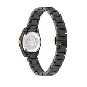Versace DV One Mini Black Dial Black Steel Strap Watch for Women - VE9F00124