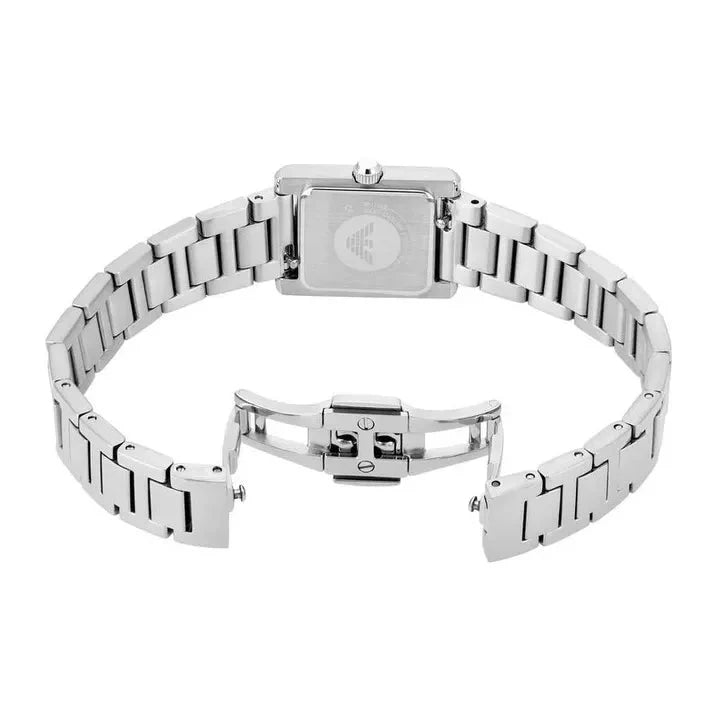 Emporio Armani Genni Analog Mother of Pearl Dial Silver Steel Strap Watch for Women - AR11662