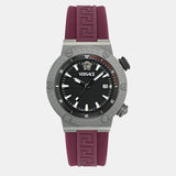 Versace Greca Logo Diver Quartz Black Dial Purple Rubber Strap Watch for Men - VE8G00224
