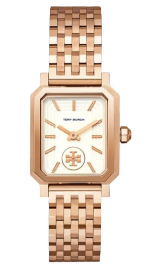 Tory Burch Robinson White Dial Rose Gold Steel Strap Watch for Women - TBW1502