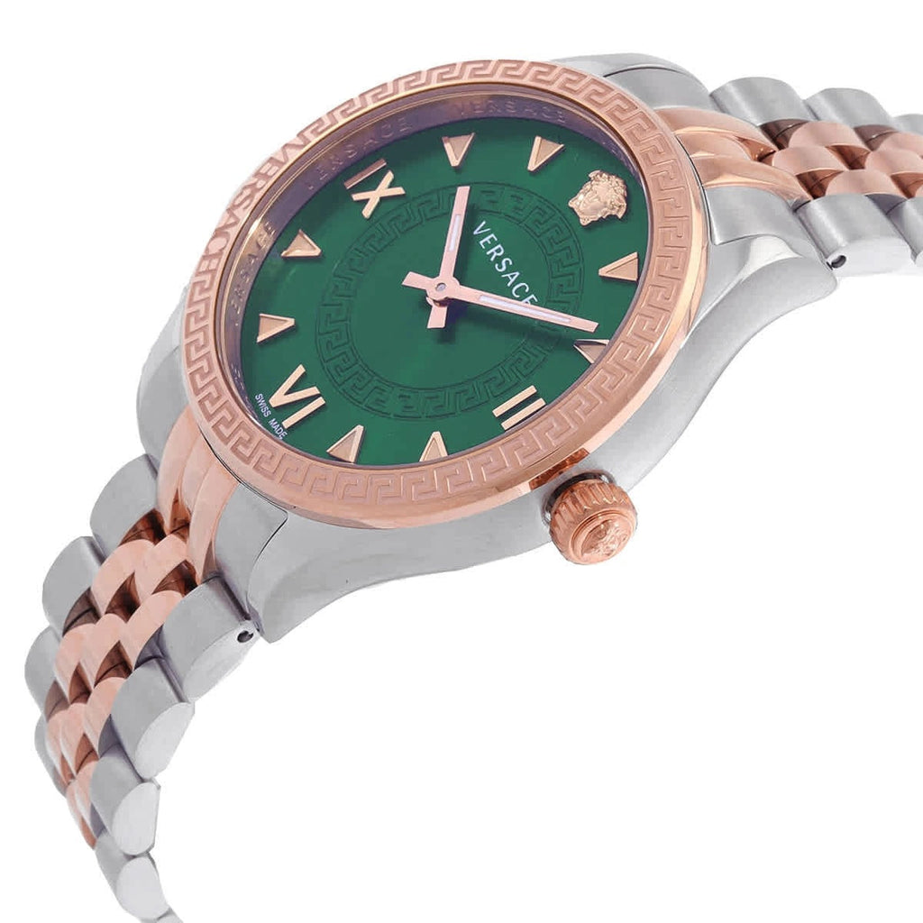 Versace Hellenyium Quartz Green Dial Two Tone Steel Strap Watch for Women - VE2S00422