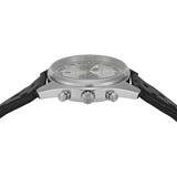 Emporio Armani Racer Chronograph Silver Dial Black Leather Strap Watch for Men - AR11677