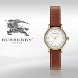 Burberry The Utilitarian White Dial Brown Leather Strap Watch for Women - BU7865