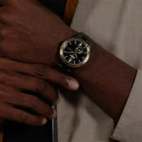 Hugo Boss Troper Chronograph Automatic Black Dial Black Steel Strap Watch for Men - 1514203