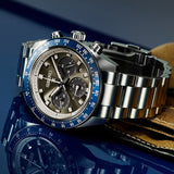 Seiko Prospex Speedtimer Solar Chronograph Grey Dial Silver Steel Strap Watch for Men - SSC939