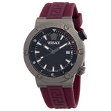 Versace Greca Logo Diver Quartz Black Dial Purple Rubber Strap Watch for Men - VE8G00224