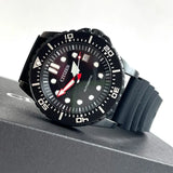 Citizen Mechanical Automatic Black Dial Black Rubber Strap Watch for Men - NJ0125-11E