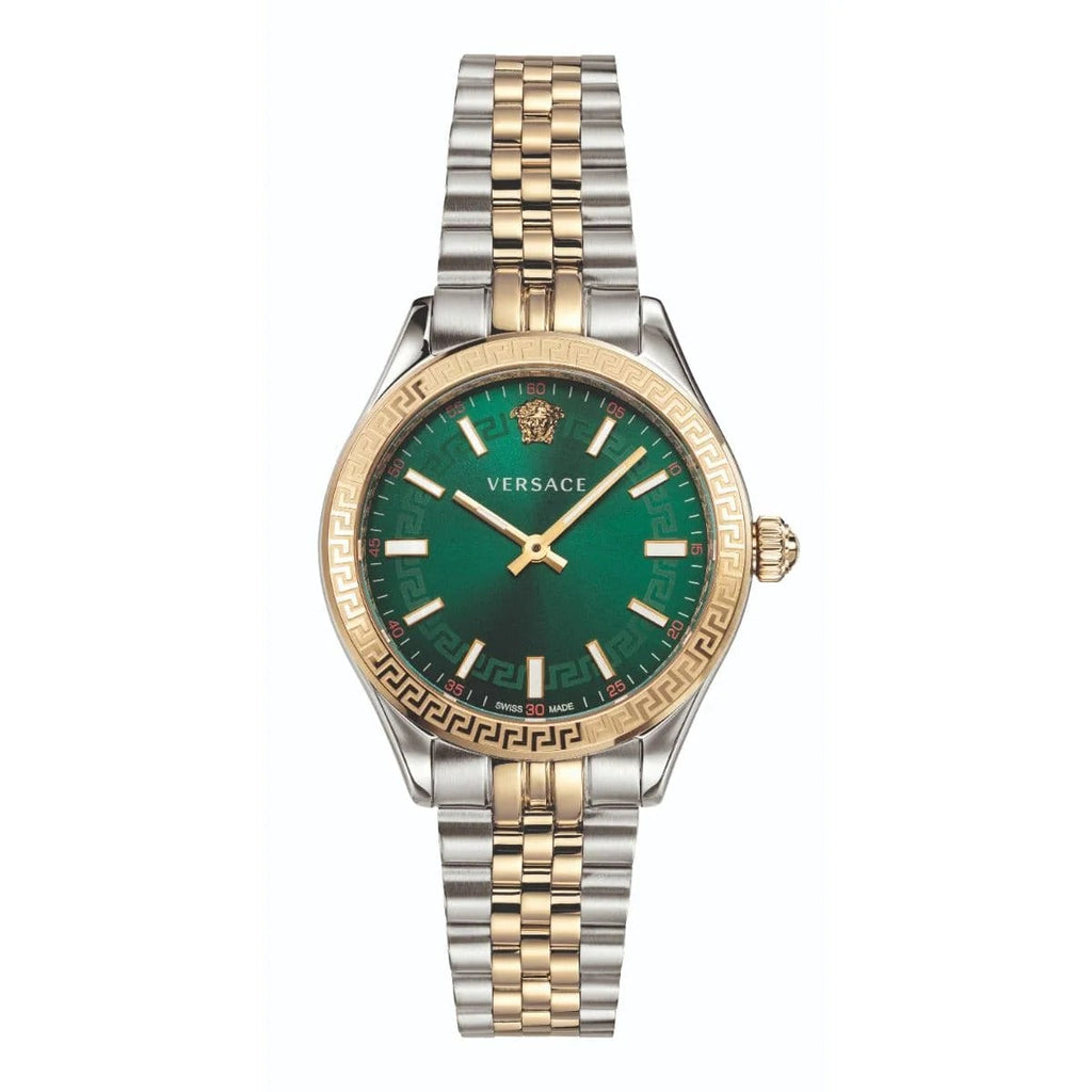 Versace Hellenyium Quartz Green Dial Two Tone Steel Strap Watch for Women - VEHU00420