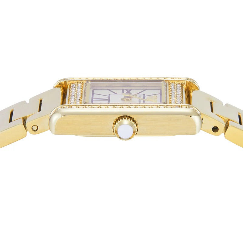 Emporio Armani Genni Crystals Gold Dial Gold Steel Strap Watch for Women  - AR11663