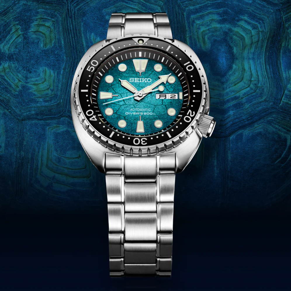 Seiko US Special Edition Automatic Green Dial Silver Steel Strap Watch for Men - SRPH57