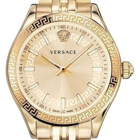 Versace Virtus Quartz Gold Dial Gold Steel Strap Watch for Women - VEHU00720
