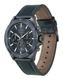 Hugo Boss Troper Chronograph Blue Dial Blue Leather Strap Watch for Men - 1514056