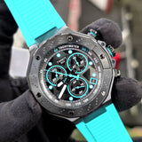 Tissot T Race Chronograph Black Dial Green Rubber Strap Watch for Men - T141.417.37.051.01