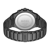 Hugo Boss Taper Chronograph Black Dial Black Steel Strap Watch for Men - 1514088