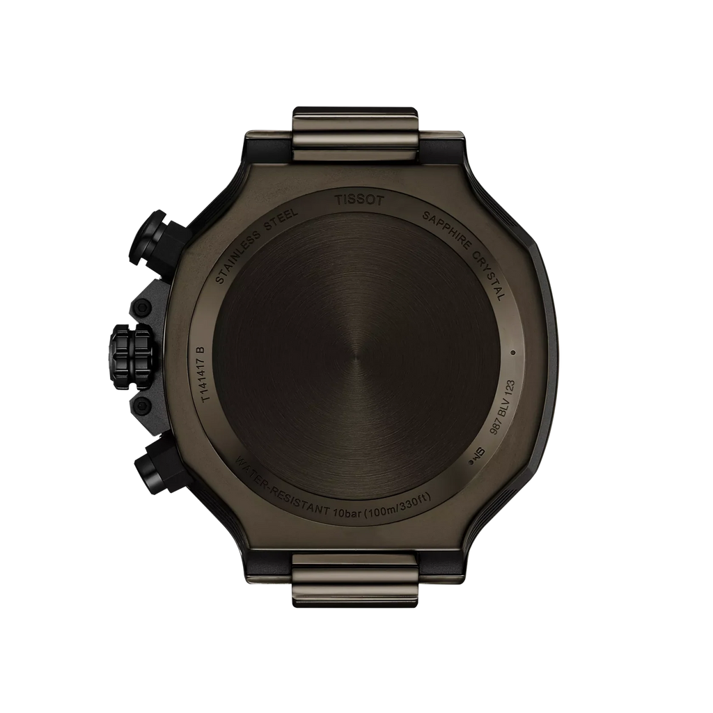 Tissot T Race Chronograph Black Dial Green Rubber Strap Watch for Men - T141.417.37.061.02