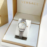 Versace Hellenyium Quartz Silver Dial Silver Steel Strap Watch for Women - VE2S00322