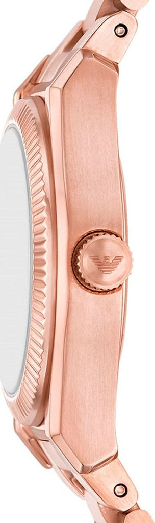 Emporio Armani Federica Analog Green Dial Rose Gold Steel Strap Watch for Women - AR11639
