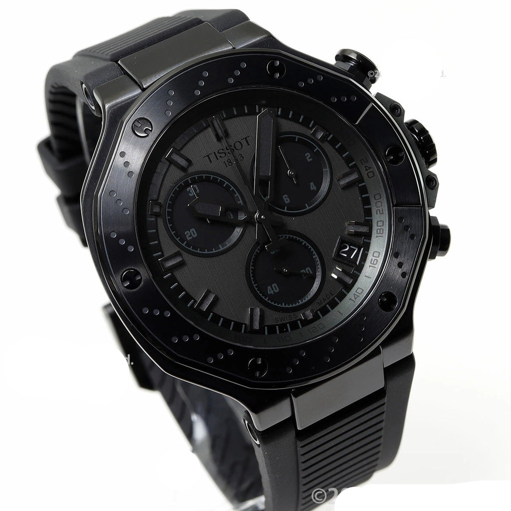 Tissot T-Race Chronograph Black Dial Black Rubber Strap Watch for Men - T141.417.37.061.00