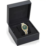 Versace V-Code Analog Green Dial Two Tone Steel Strap Watch for Women - VE8I00424